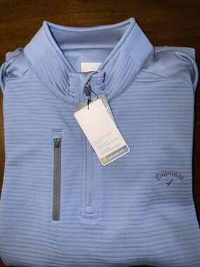 Callaway Men’s Long Sleeve Textured Pullover In Cement Color 2XL NWT
